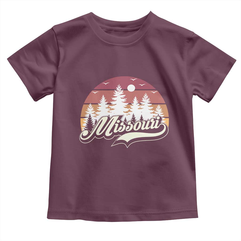 Missouri Travel Gift Toddler T Shirt Vintage Forest River Landscape