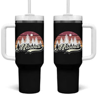 Missouri Travel Gift Tumbler With Handle Vintage Forest River Landscape