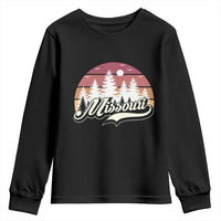 Missouri Travel Gift Youth Sweatshirt Vintage Forest River Landscape