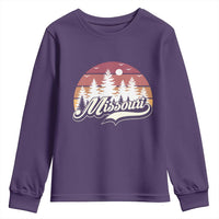 Missouri Travel Gift Youth Sweatshirt Vintage Forest River Landscape