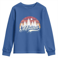 Missouri Travel Gift Youth Sweatshirt Vintage Forest River Landscape