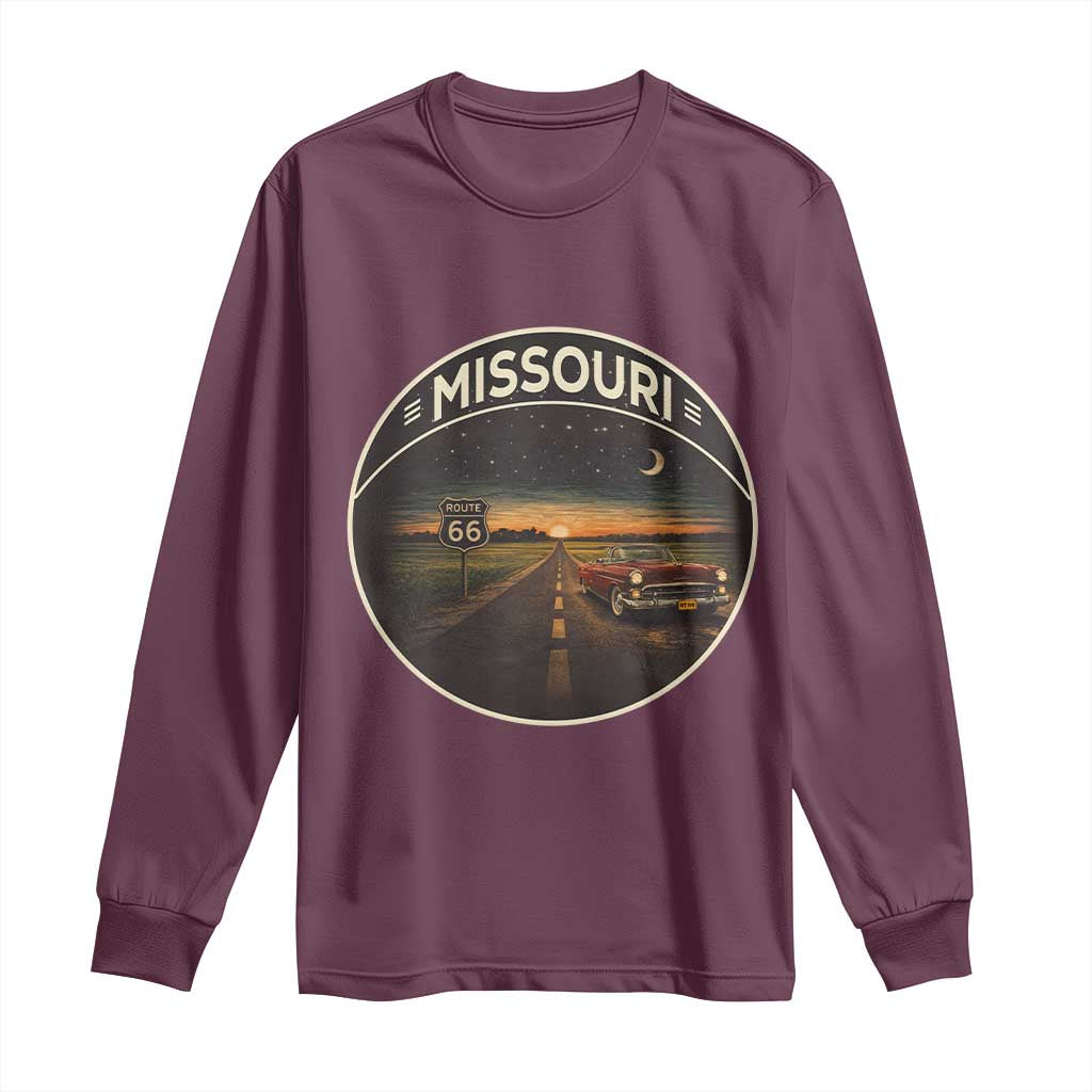 Missouri State Route Highway 66 Long Sleeve Shirt Mother Road Travel Gift