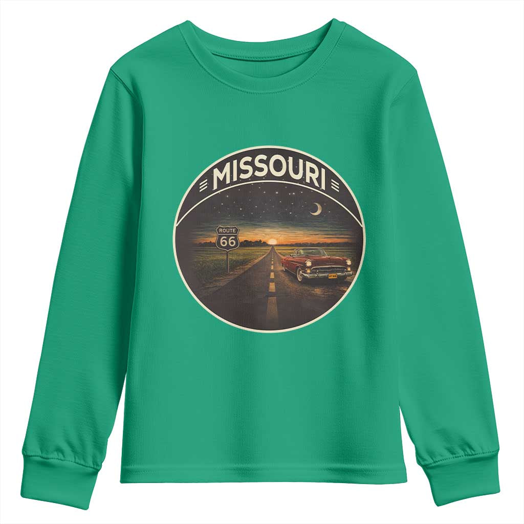 Missouri State Route Highway 66 Youth Sweatshirt Mother Road Travel Gift
