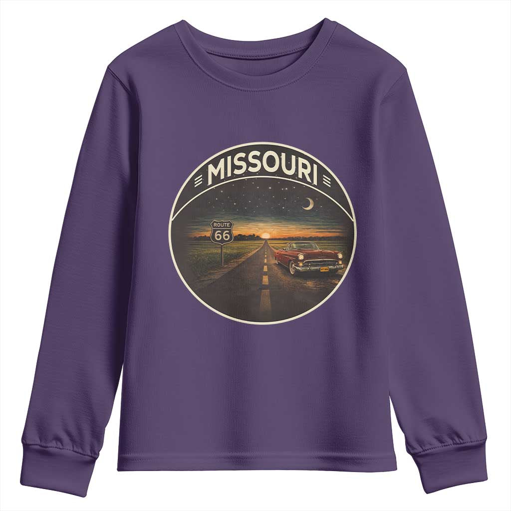 Missouri State Route Highway 66 Youth Sweatshirt Mother Road Travel Gift