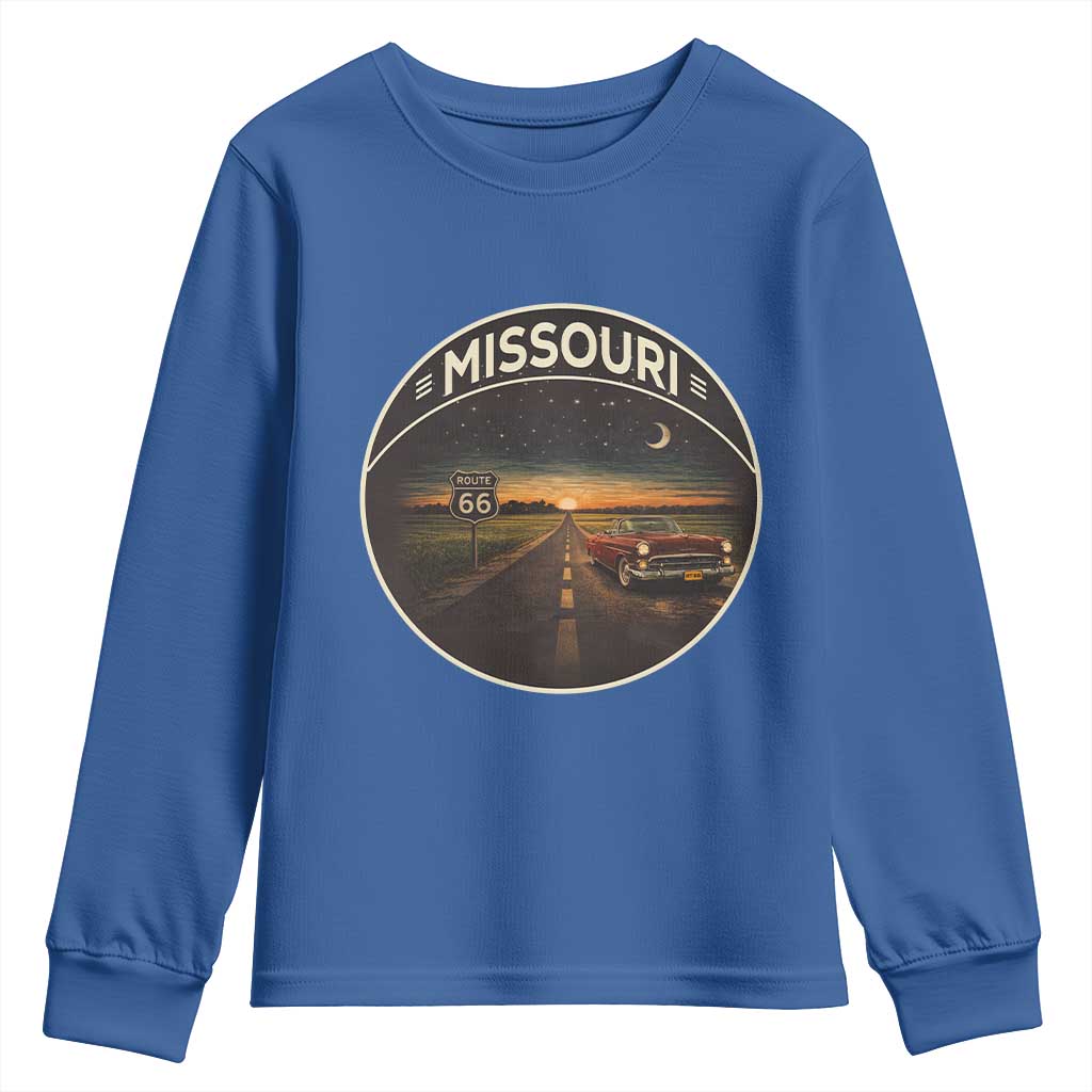 Missouri State Route Highway 66 Youth Sweatshirt Mother Road Travel Gift