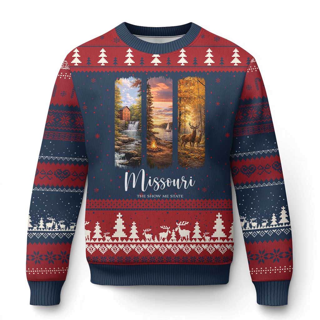 Missouri The Show Me State Ugly Christmas Sweater Midwest Pride