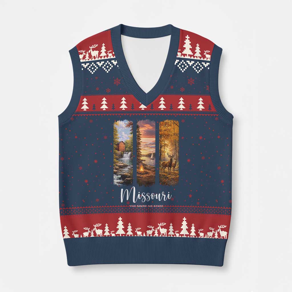 Missouri The Show Me State V-Neck Knit Sweater Vest Midwest Pride
