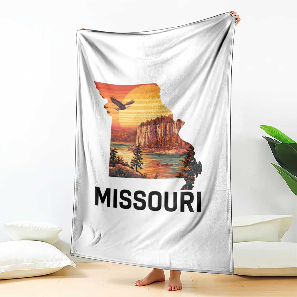 Missouri State Map Nature Travel Throw Blanket The Show Me State Pride