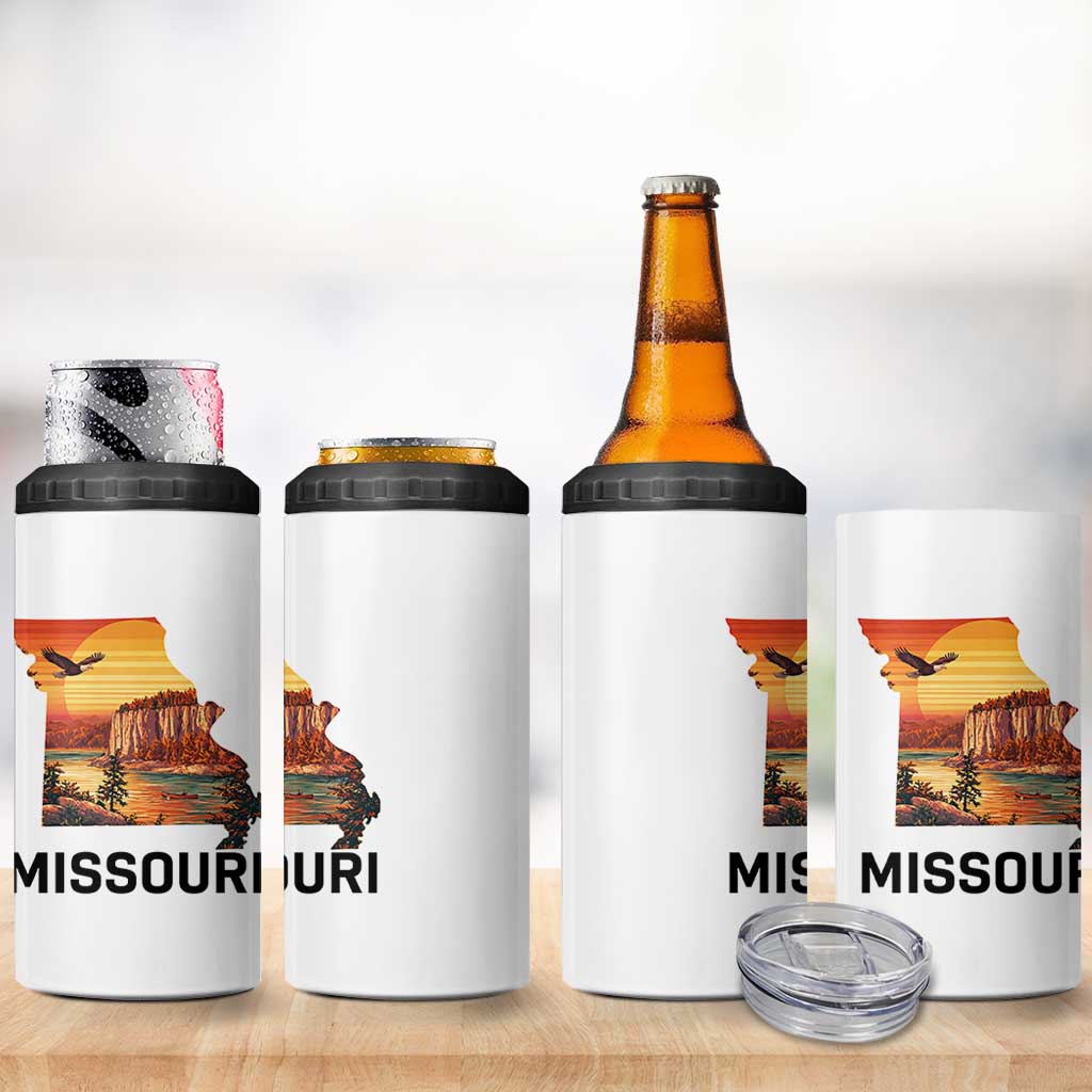 Missouri State Map Nature Travel 4 in 1 Can Cooler Tumbler The Show Me State Pride