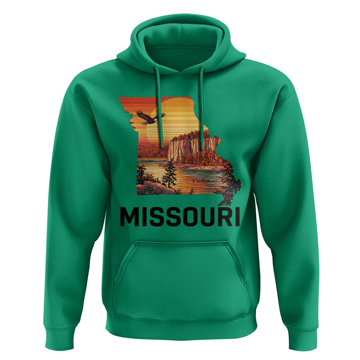 Missouri State Map Nature Travel Hoodie The Show Me State Pride