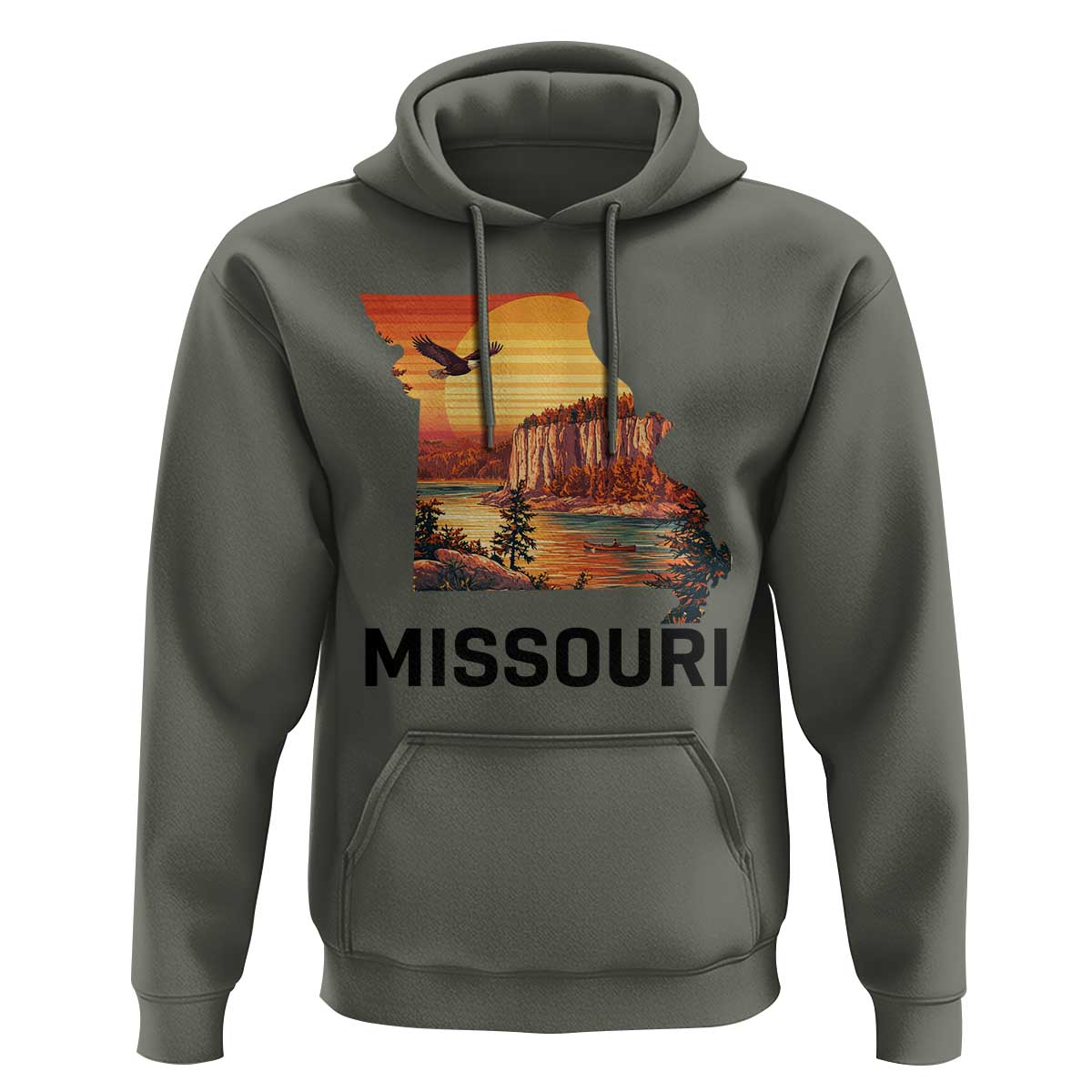 Missouri State Map Nature Travel Hoodie The Show Me State Pride