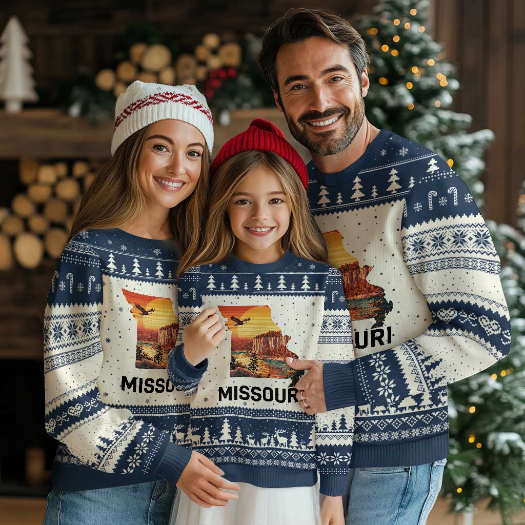 Missouri State Map Nature Travel Ugly Christmas Sweater The Show Me State Pride