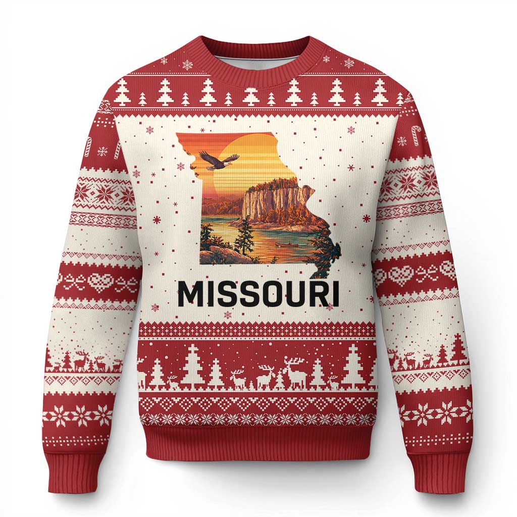 Missouri State Map Nature Travel Ugly Christmas Sweater The Show Me State Pride