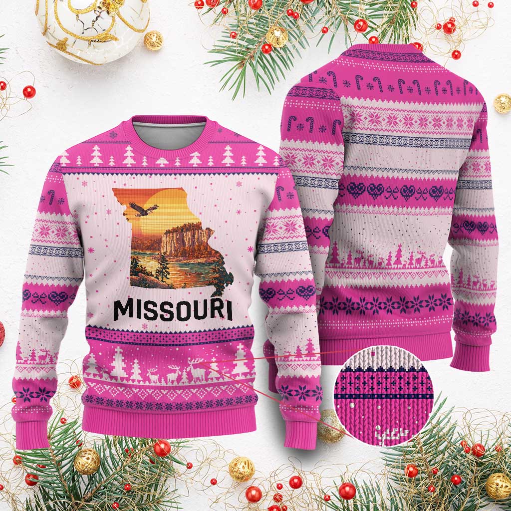 Missouri State Map Nature Travel Ugly Christmas Sweater The Show Me State Pride