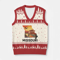 Missouri State Map Nature Travel V-Neck Knit Sweater Vest The Show Me State Pride