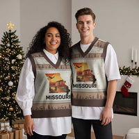 Missouri State Map Nature Travel V-Neck Knit Sweater Vest The Show Me State Pride