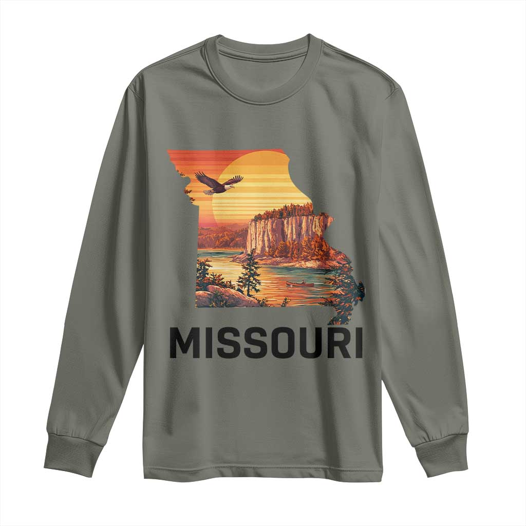 Missouri State Map Nature Travel Long Sleeve Shirt The Show Me State Pride