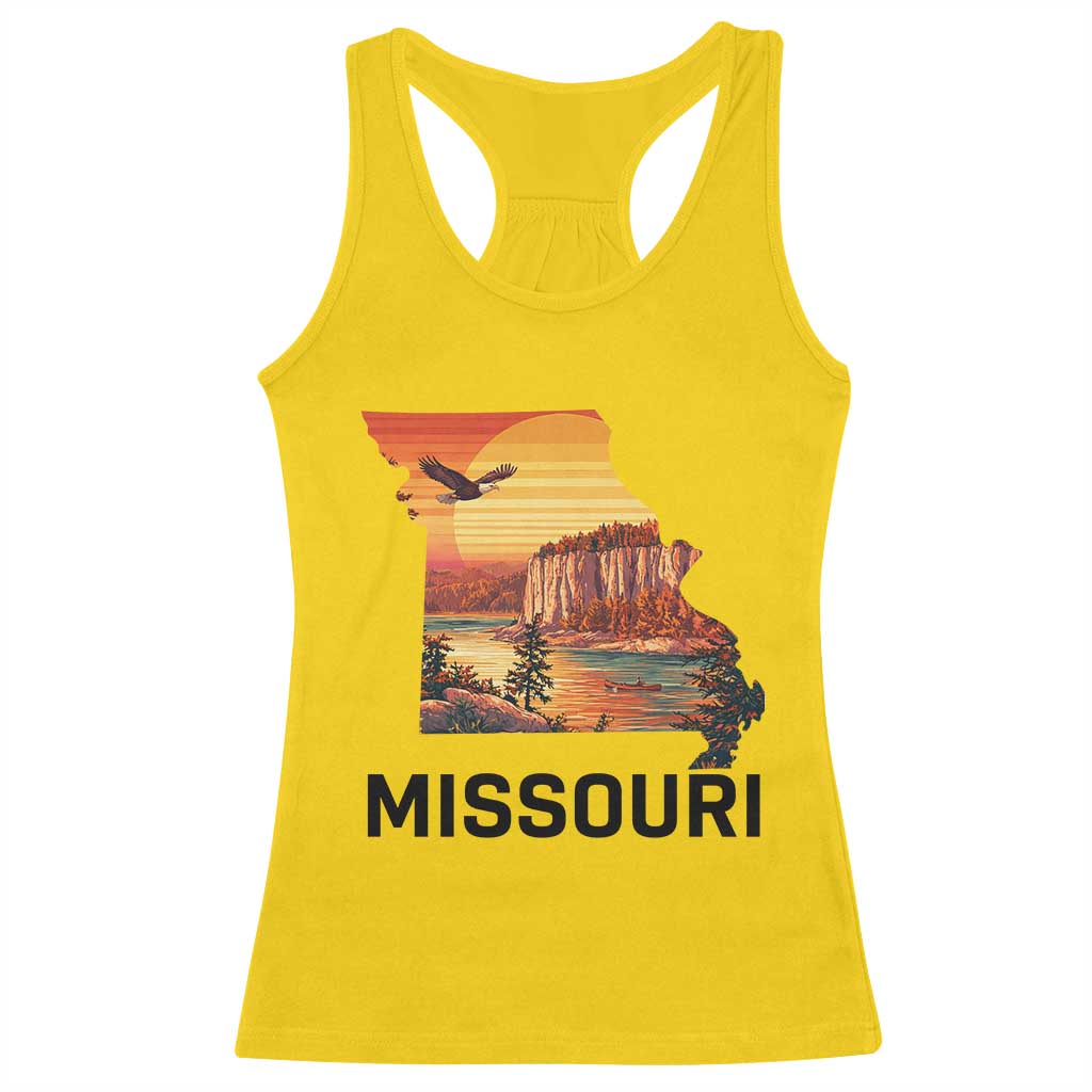 Missouri State Map Nature Travel Racerback Tank Top The Show Me State Pride