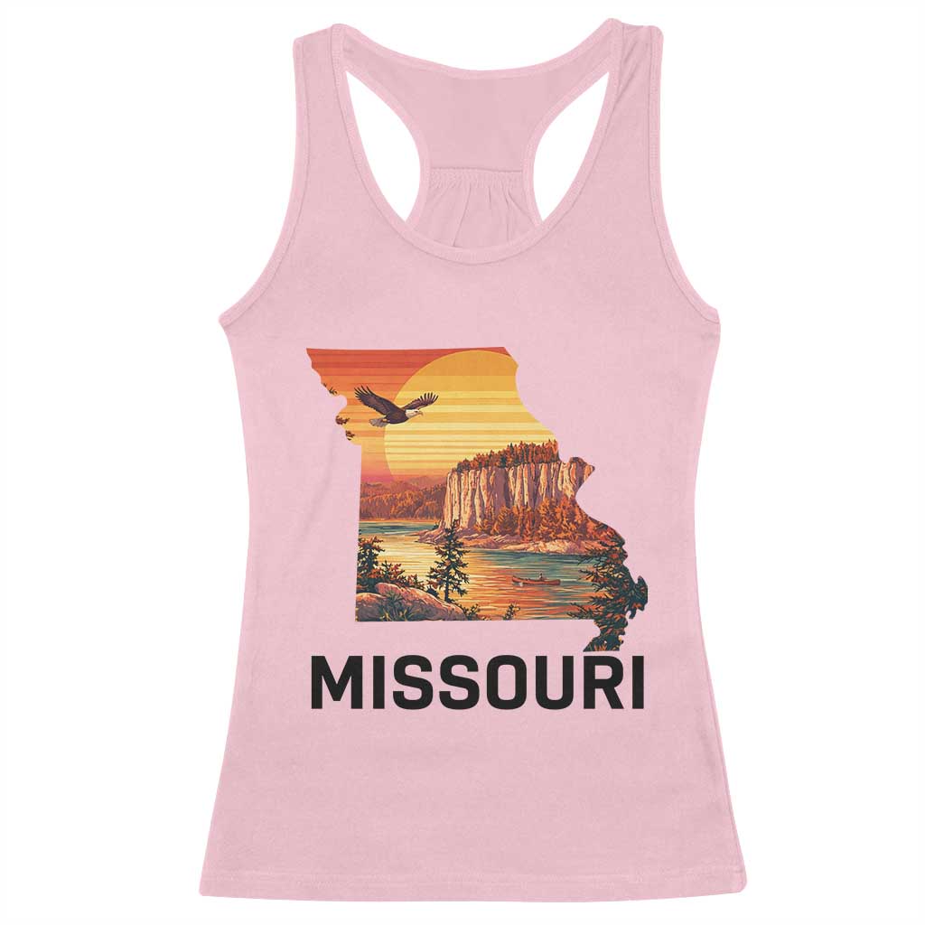 Missouri State Map Nature Travel Racerback Tank Top The Show Me State Pride