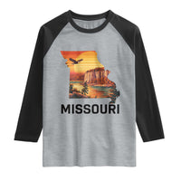 Missouri State Map Nature Travel Raglan Shirt The Show Me State Pride
