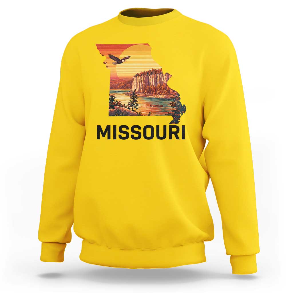 Missouri State Map Nature Travel Sweatshirt The Show Me State Pride