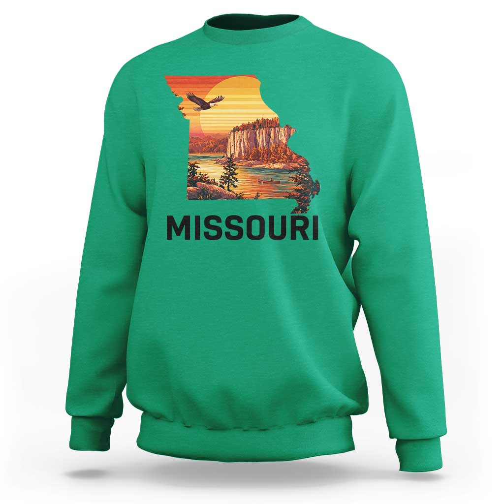 Missouri State Map Nature Travel Sweatshirt The Show Me State Pride