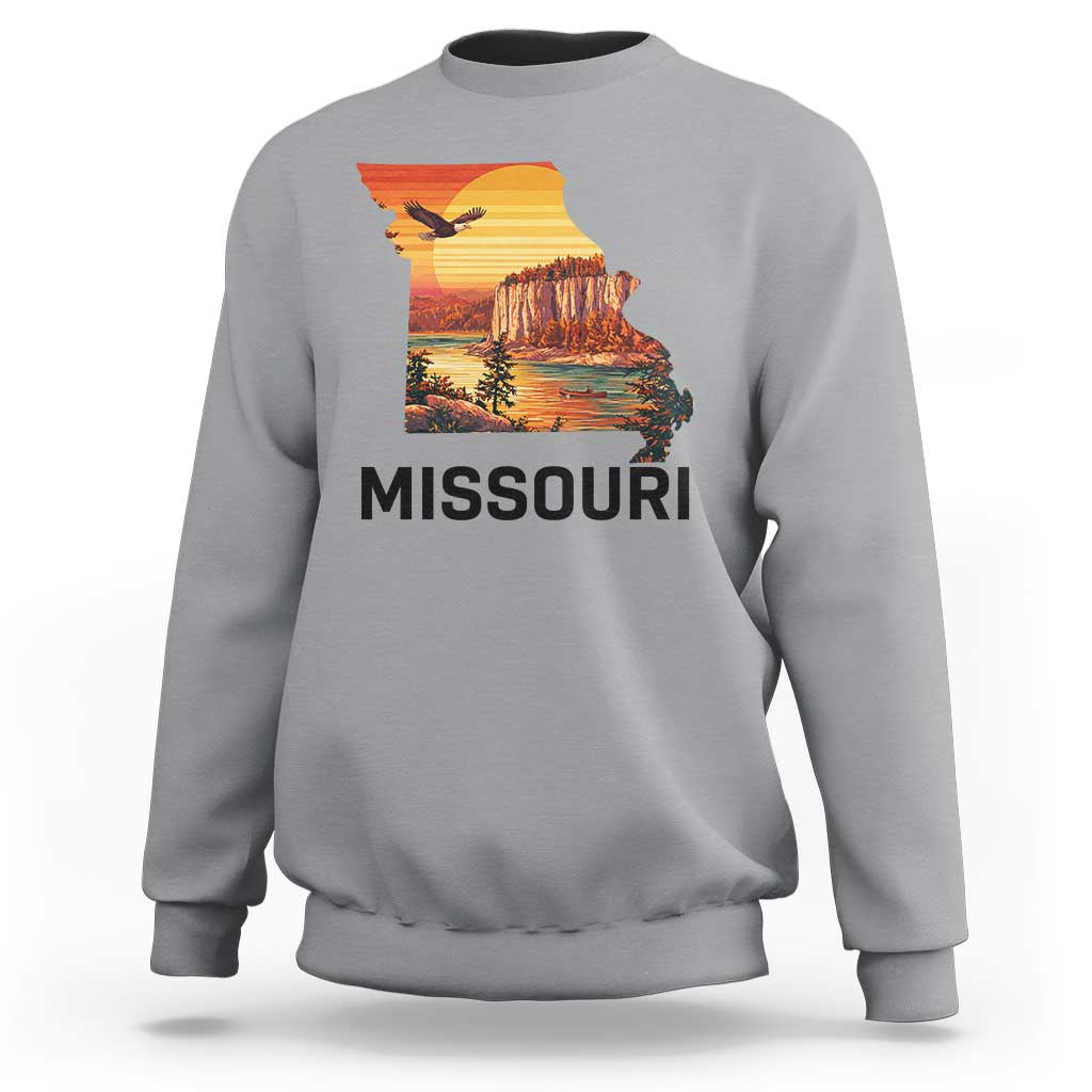 Missouri State Map Nature Travel Sweatshirt The Show Me State Pride