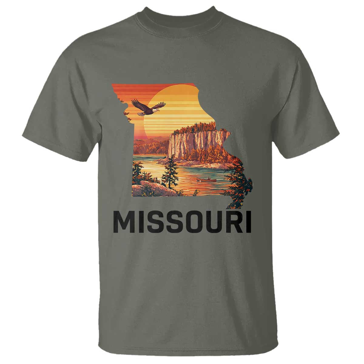 Missouri State Map Nature Travel T Shirt The Show Me State Pride