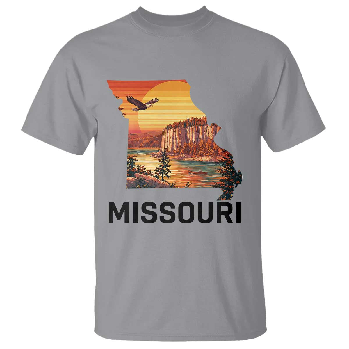 Missouri State Map Nature Travel T Shirt The Show Me State Pride