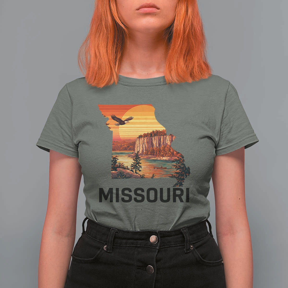 Missouri State Map Nature Travel T Shirt For Women The Show Me State Pride