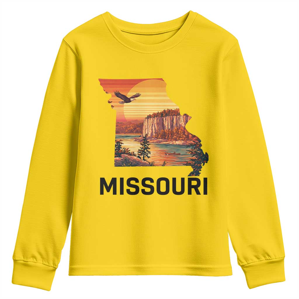 Missouri State Map Nature Travel Youth Sweatshirt The Show Me State Pride