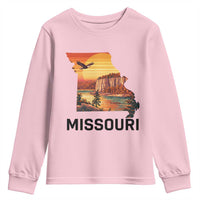 Missouri State Map Nature Travel Youth Sweatshirt The Show Me State Pride