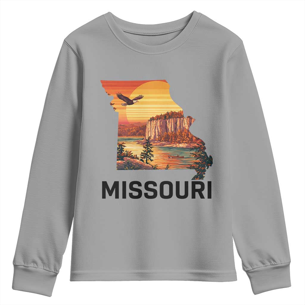 Missouri State Map Nature Travel Youth Sweatshirt The Show Me State Pride