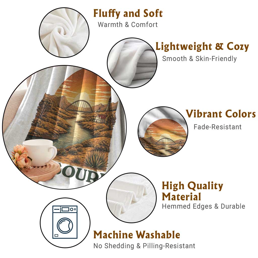 Missouri Outdoors Adventure Throw Blanket The Show Me State Souvenir