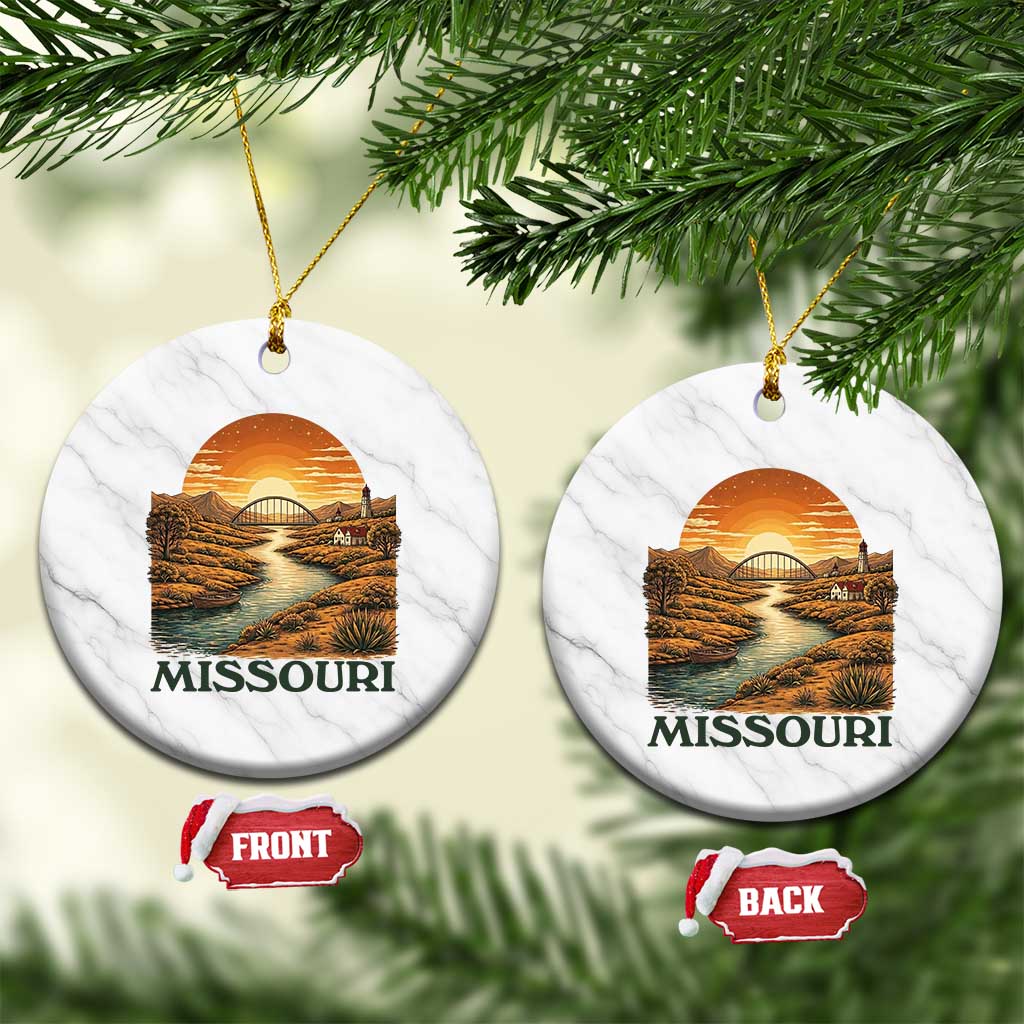 Missouri Outdoors Adventure Ceramic Ornament The Show Me State Souvenir