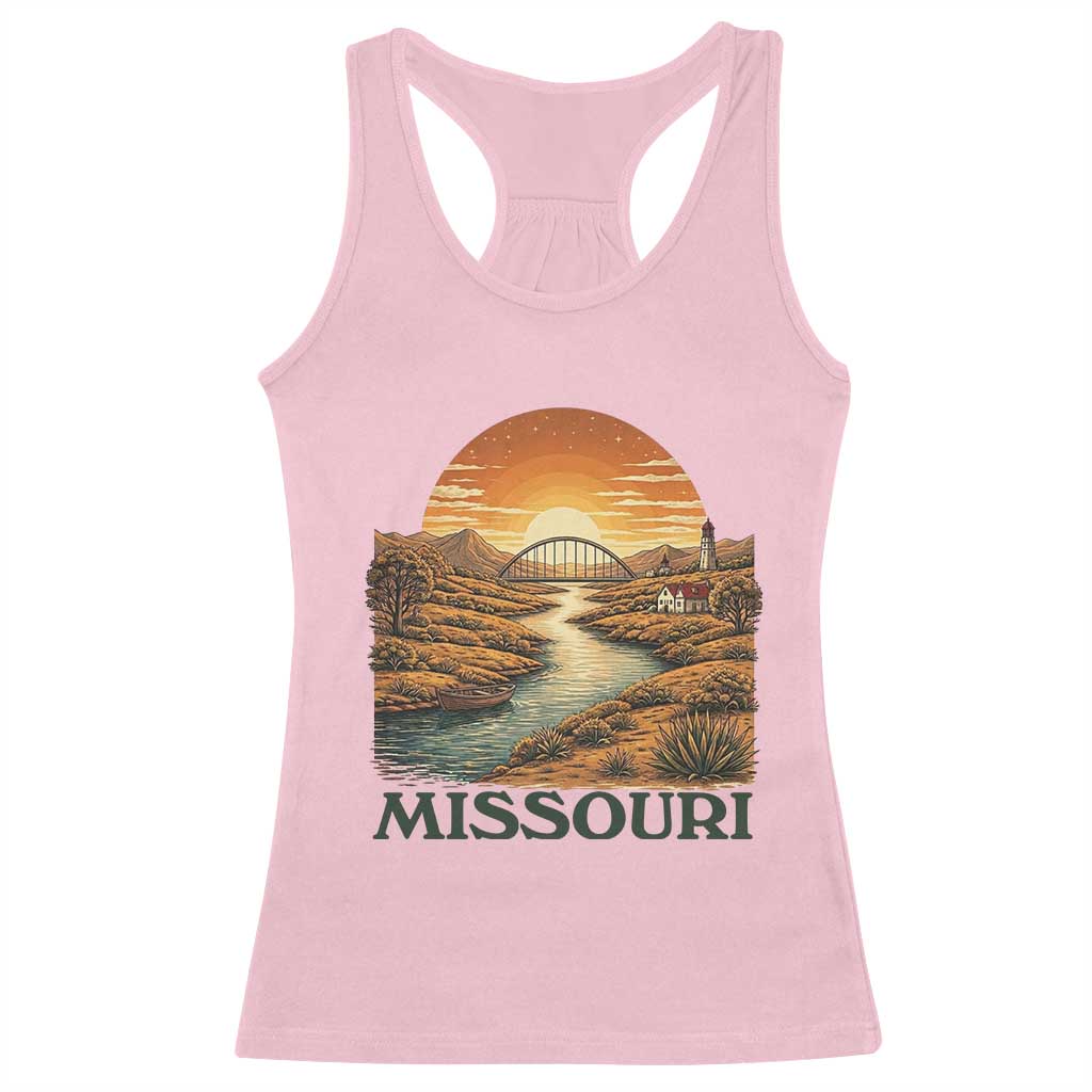 Missouri Outdoors Adventure Racerback Tank Top The Show Me State Souvenir