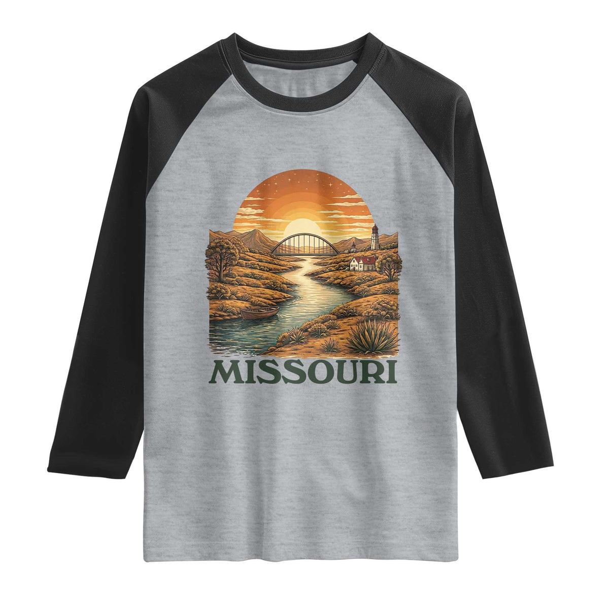 Missouri Outdoors Adventure Raglan Shirt The Show Me State Souvenir
