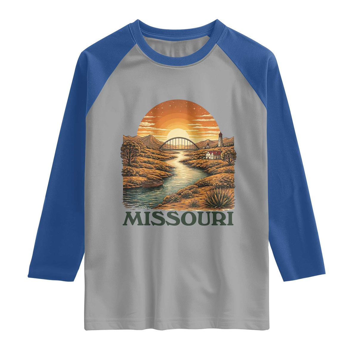 Missouri Outdoors Adventure Raglan Shirt The Show Me State Souvenir