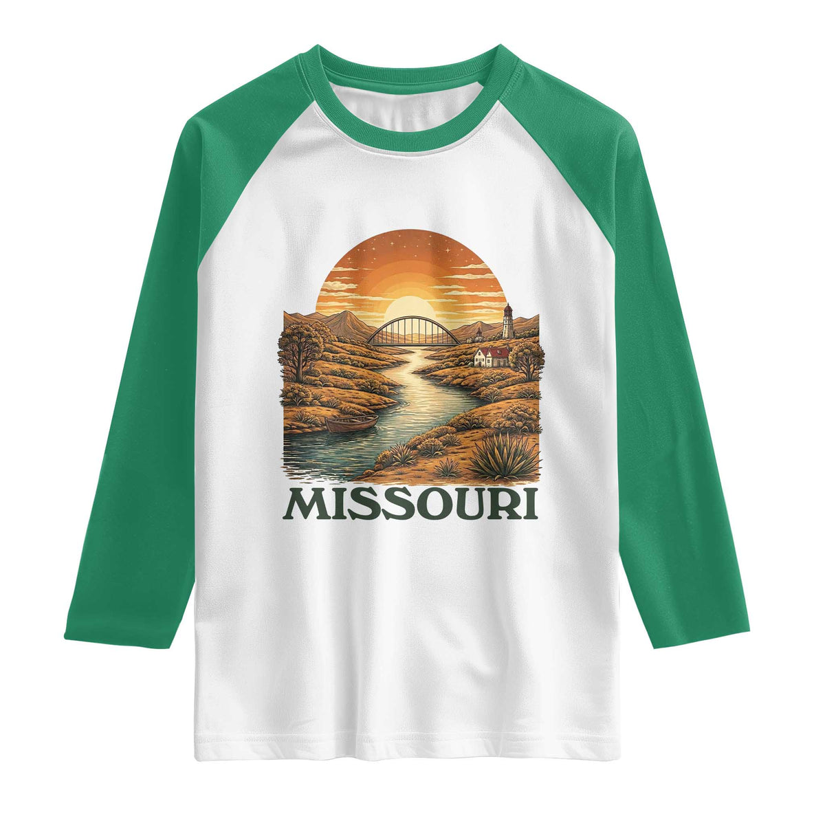 Missouri Outdoors Adventure Raglan Shirt The Show Me State Souvenir