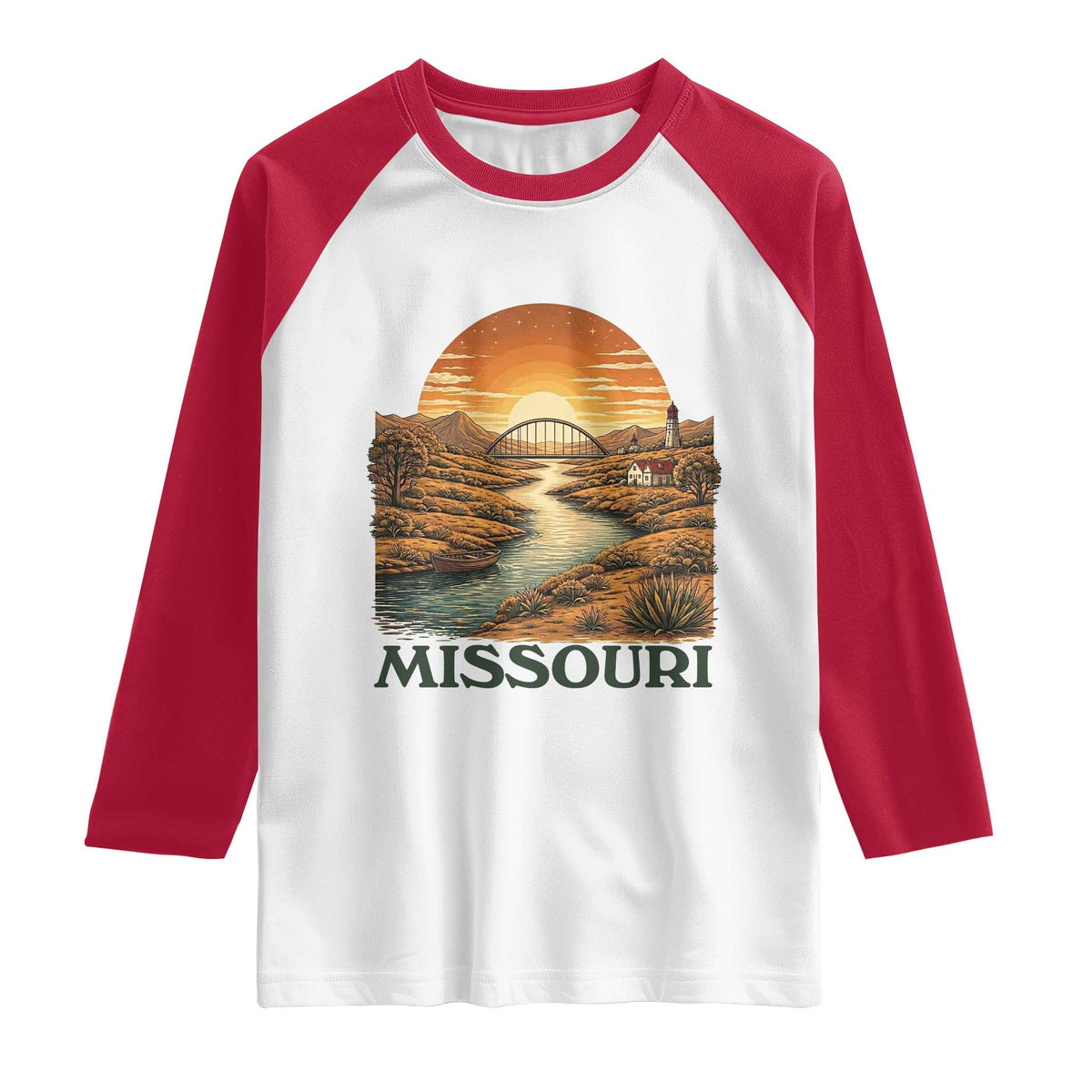 Missouri Outdoors Adventure Raglan Shirt The Show Me State Souvenir