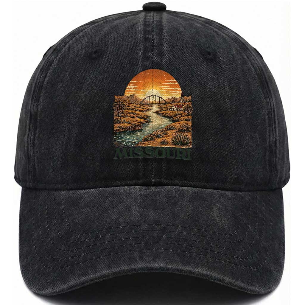 Missouri Outdoors Adventure Washed Cotton Baseball Cap The Show Me State Souvenir