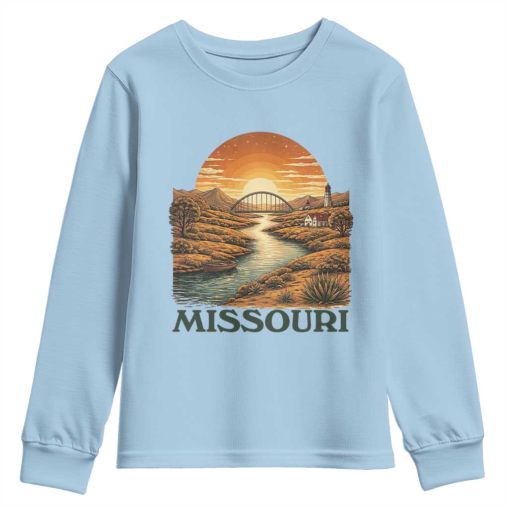 Missouri Outdoors Adventure Youth Sweatshirt The Show Me State Souvenir