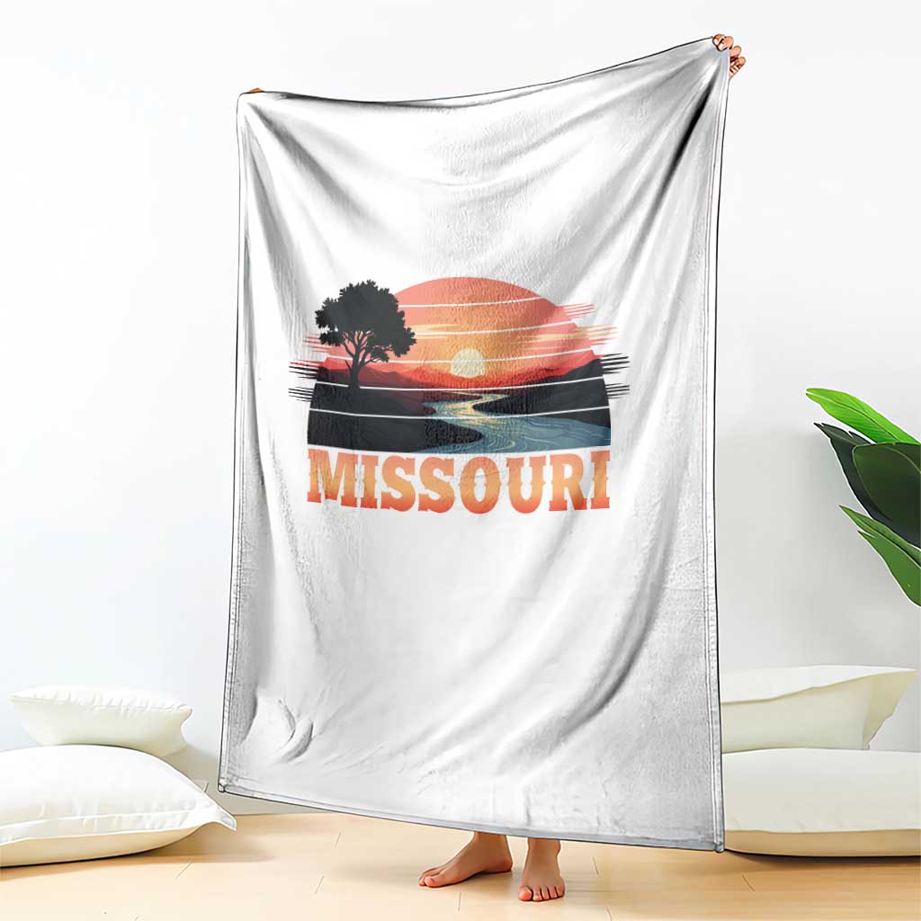Vintage Missouri Outdoors Throw Blanket Midwest Nature Landscape