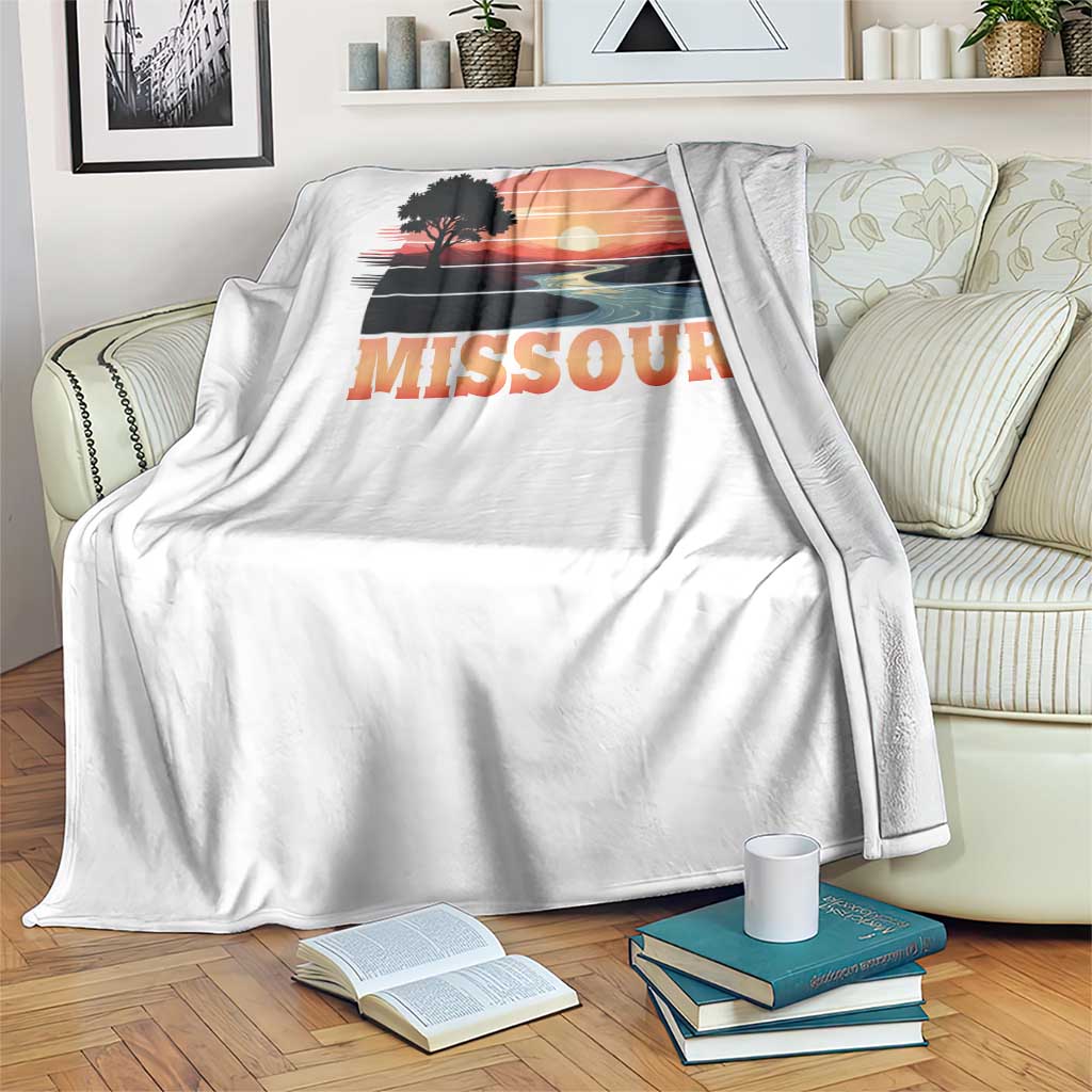 Vintage Missouri Outdoors Throw Blanket Midwest Nature Landscape