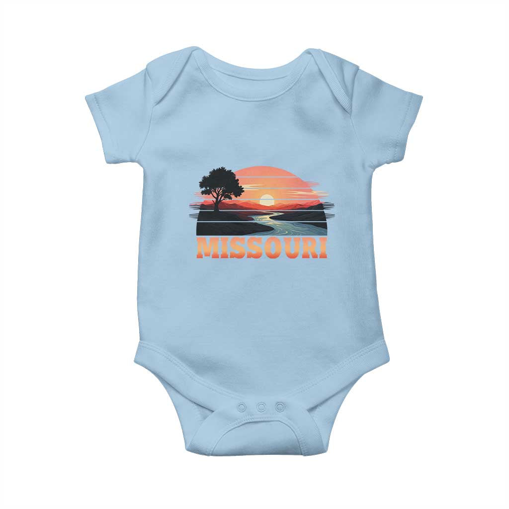 Vintage Missouri Outdoors Baby Onesie Midwest Nature Landscape