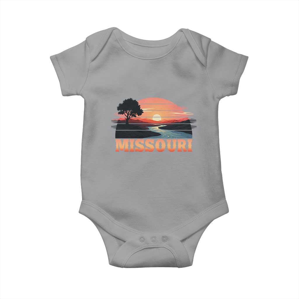 Vintage Missouri Outdoors Baby Onesie Midwest Nature Landscape