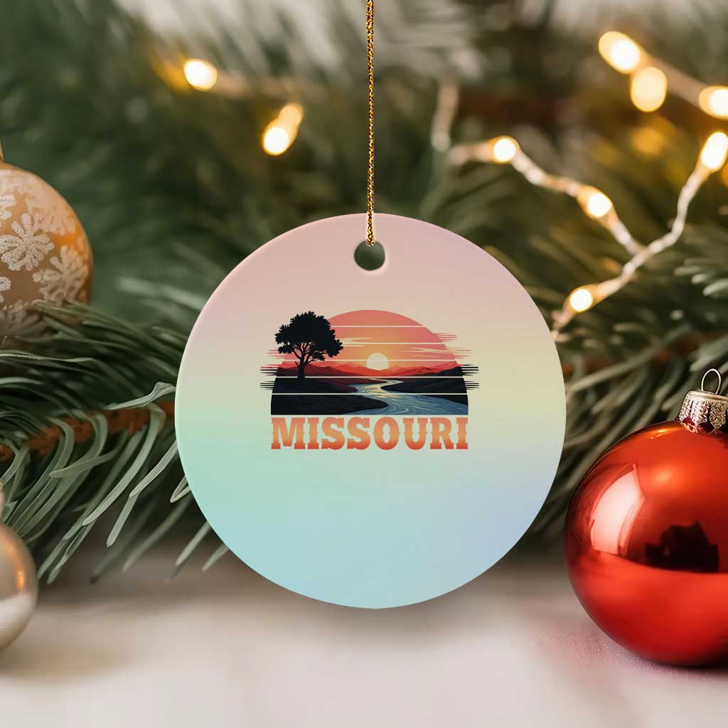 Vintage Missouri Outdoors Ceramic Ornament Midwest Nature Landscape