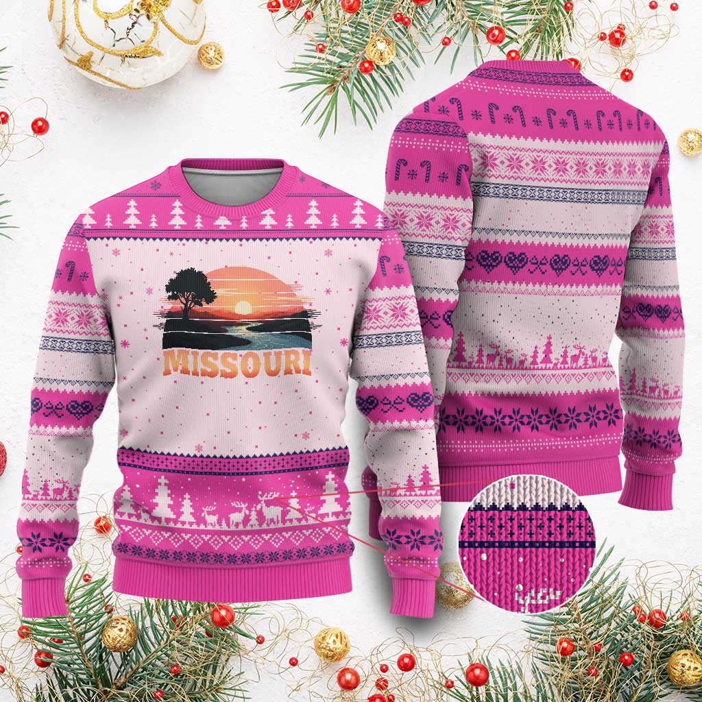 Vintage Missouri Outdoors Ugly Christmas Sweater Midwest Nature Landscape