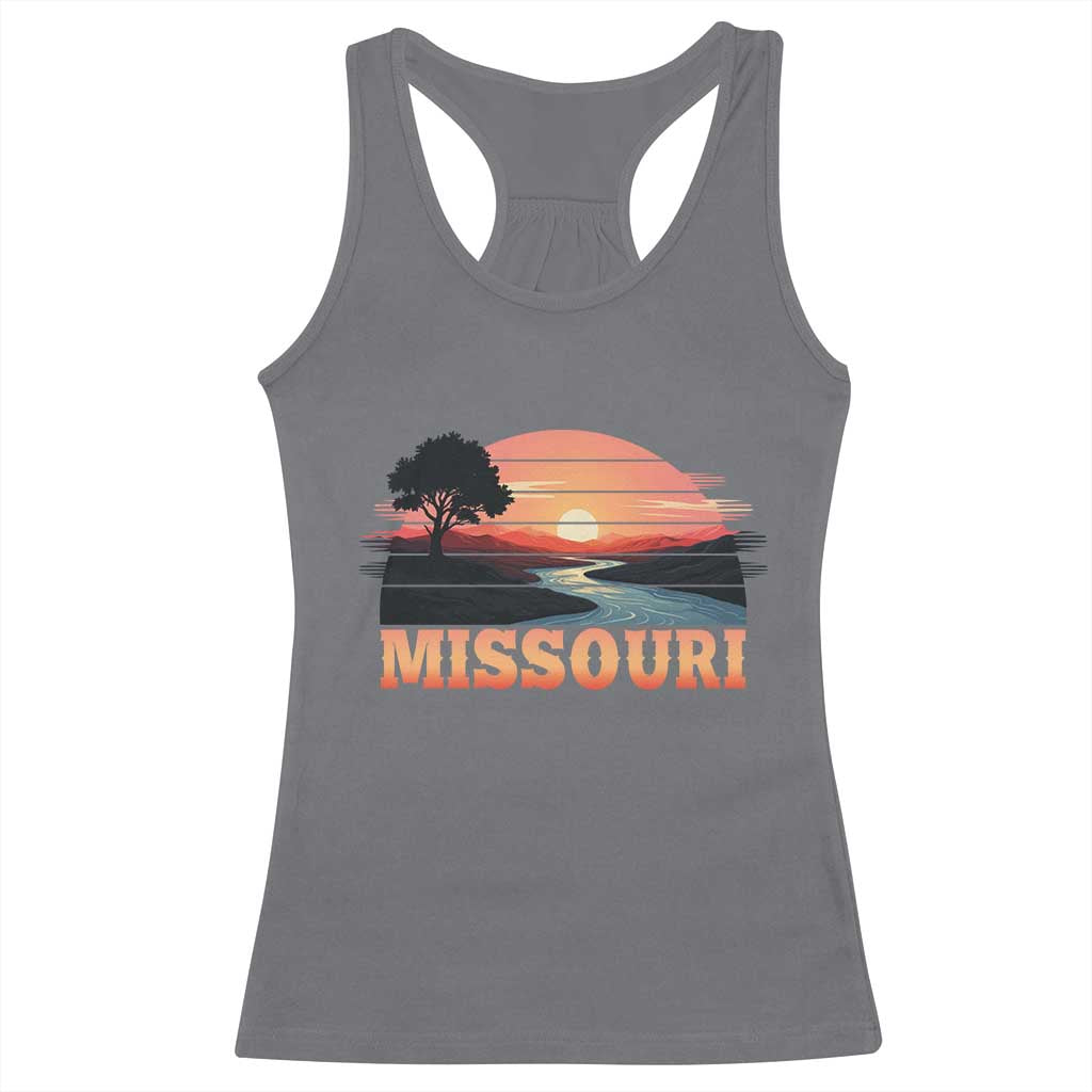 Vintage Missouri Outdoors Racerback Tank Top Midwest Nature Landscape