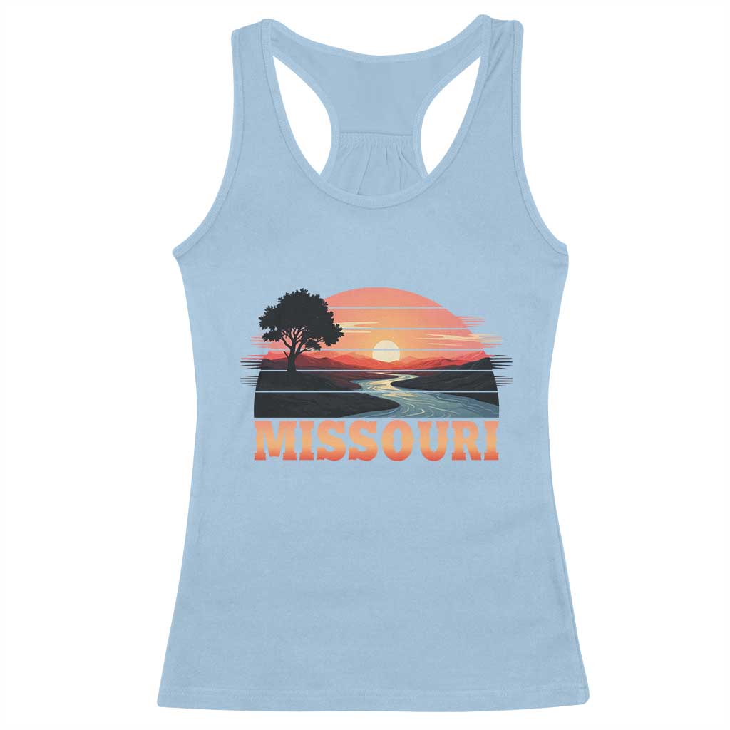 Vintage Missouri Outdoors Racerback Tank Top Midwest Nature Landscape